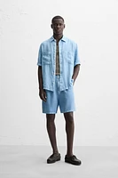 100% LINEN WASHED BERMUDA SHORTS