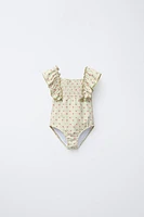 2-6 ANS/ MAILLOT DE BAIN À CARREAUX VICHY ET CERISES