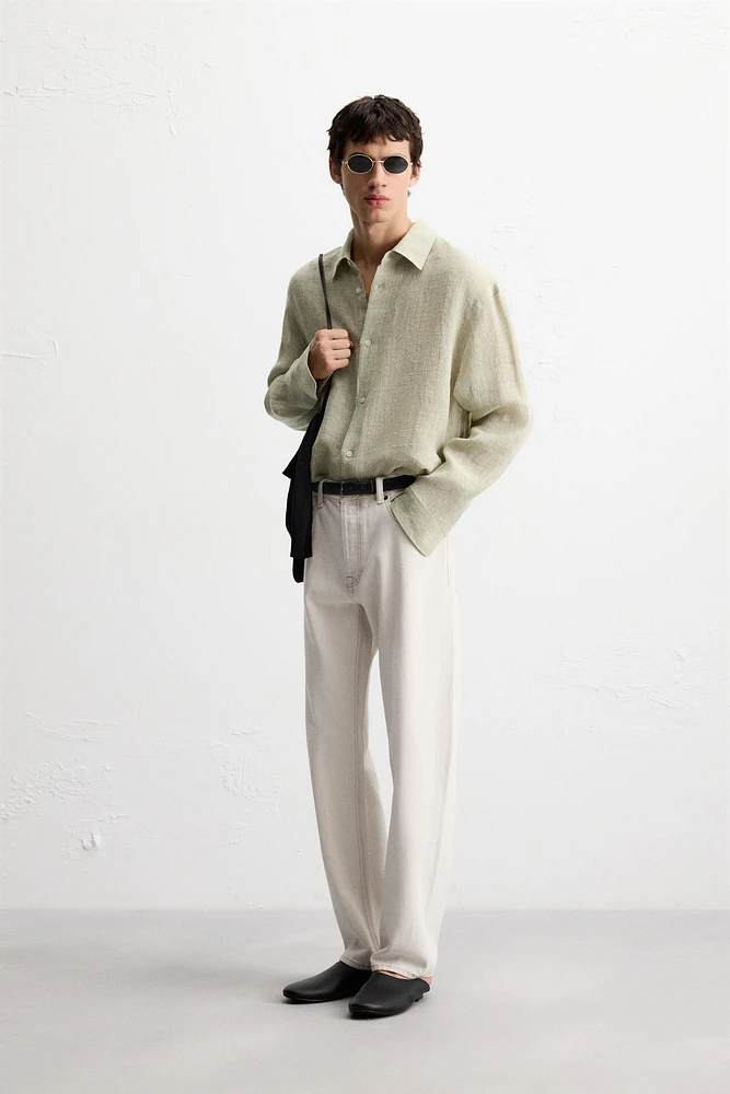 CHEMISE RELAXED FIT MÉLANGE DE LIN