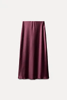 SATIN EFFECT MIDI SKIRT