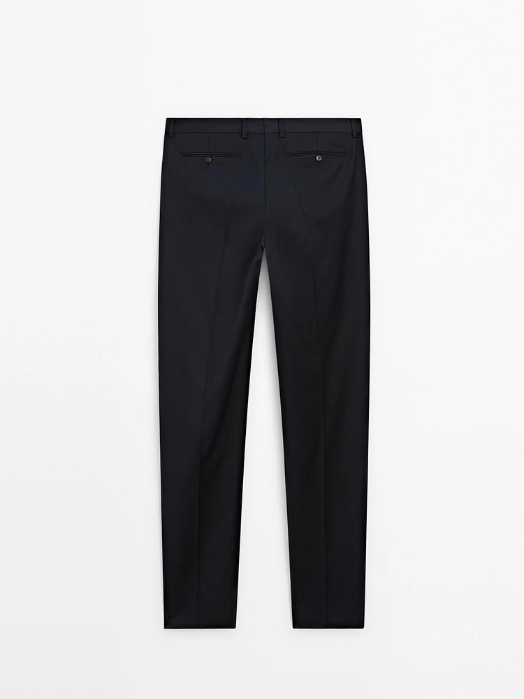 Plain wool suit pants