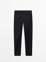 Plain wool suit pants