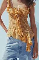 LACE RUFFLE TOP
