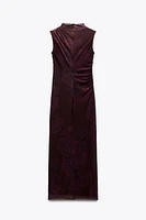 ROBE EN TULLE IMPRIMÉE AVEC DRAPÉ