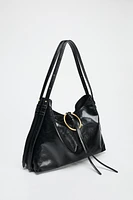 METAL DETAIL SHOULDER BUCKET BAG