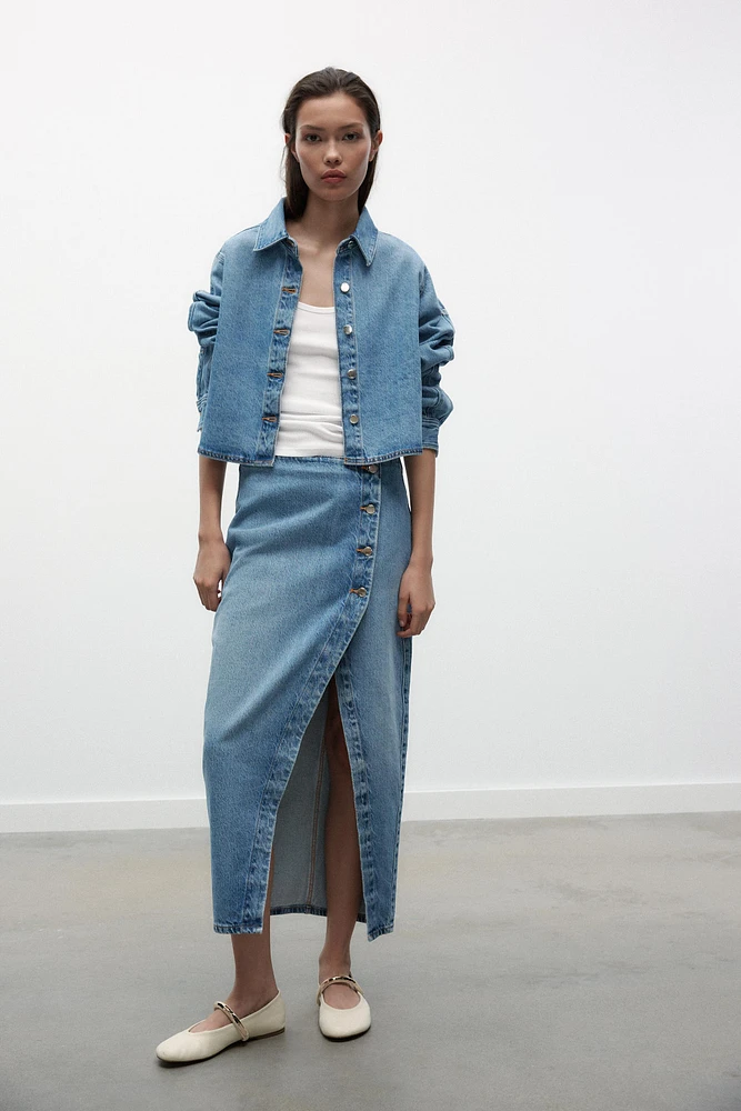 Z1975 CROPPED OVERSIZED DENIM SHIRT