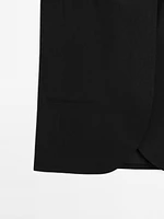 Linen blend high neck waistcoat