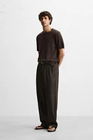 KNIT T-SHIRT WITH BUTTON NECK