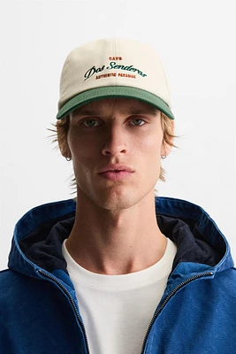 CONTRAST EMBROIDERED CAP