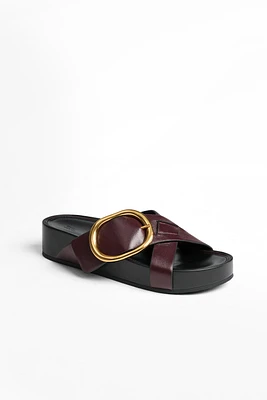 LEATHER BUCKLE SANDALS