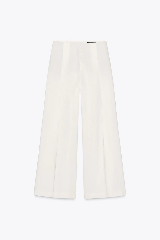 LINEN BLEND PLEATED PANTS ZW COLLECTION