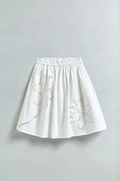 EMBROIDERED FLORAL SKIRT