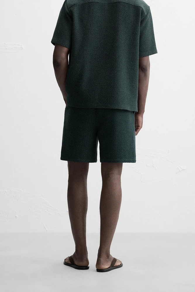 TEXTURED REGULAR FIT SHORTS