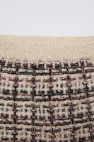 SPARKLY PLAID KNIT SKIRT