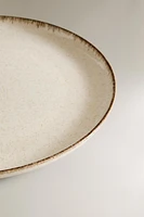 PORCELAIN DINNER PLATE WITH ANTIQUE FINISH RIM