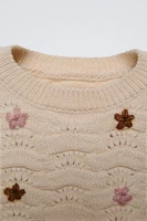 EMBROIDERED FLORAL KNIT COLLAR