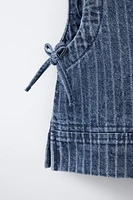 TOP EN DENIM À RAYURES