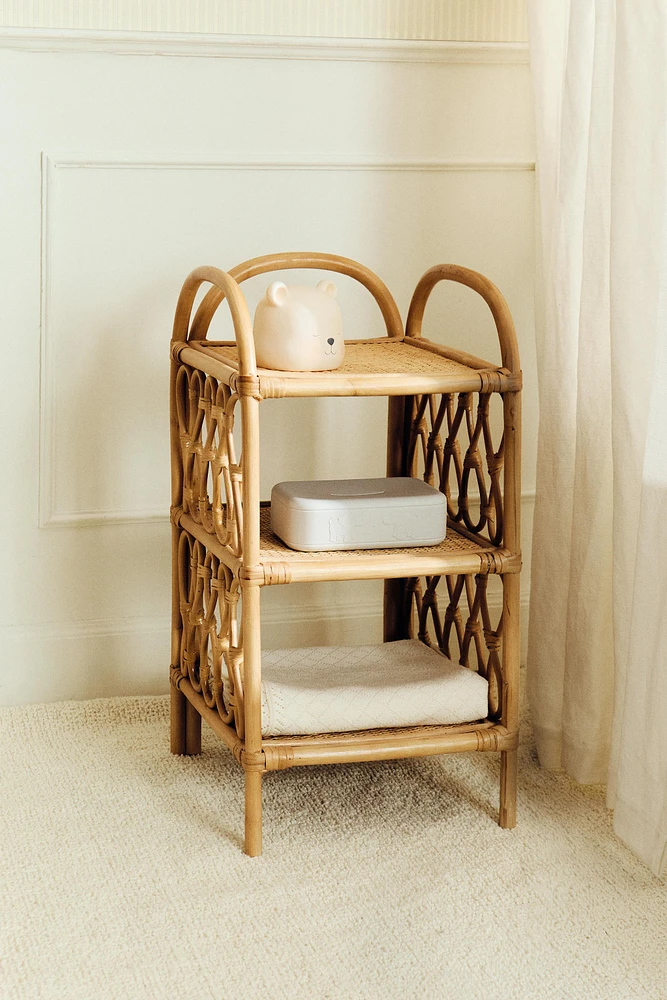 RATTAN BEDSIDE TABLE