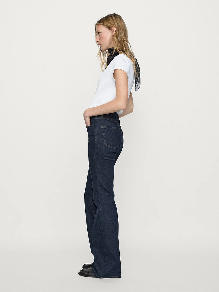 High-waist skinny flared jeans