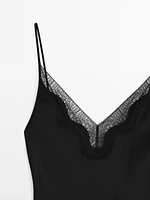 Robe longue nuisette satinée