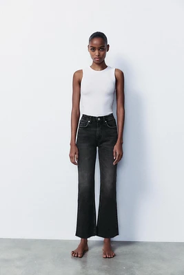 TRF HIGH-WAISTED CROPPED FLARE JEANS