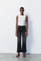 TRF HIGH-WAISTED CROPPED FLARE JEANS