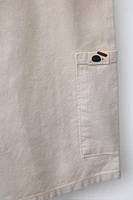 LINEN AND COTTON OVERALL SHORTS