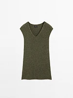 Pull sans manches col en V