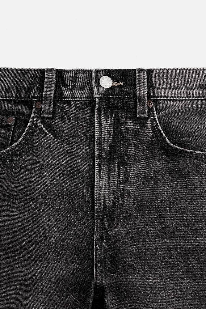 WASHED BAGGY FIT DENIM SHORTS