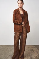 PANTALON RAYÉ 100 % LIN ZW COLLECTION