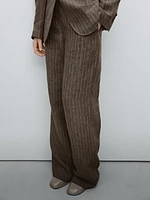 Pinstripe suit trousers