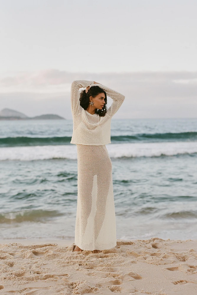 CROCHET LONG SLEEVE TOP