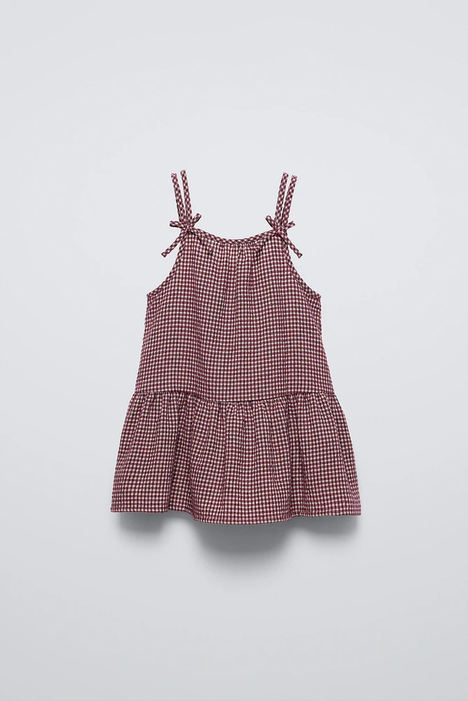 PLAID PINAFORE DRESS