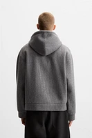 BRUSHED TEXTURE ZIP-UP SWEATSHIRT