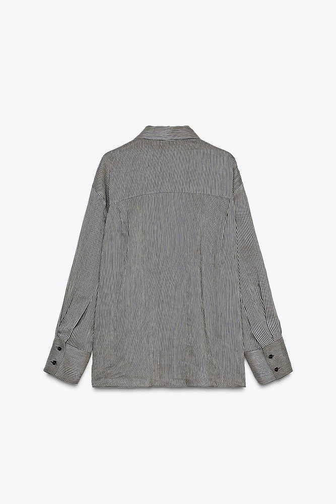 STRIPED LINEN BLEND SHIRT ZW COLLECTION