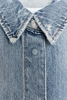 TRF CROPPED RIPPED DENIM OVERSHIRT