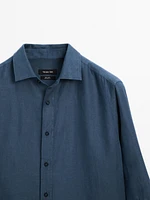 100% linen regular fit twill shirt