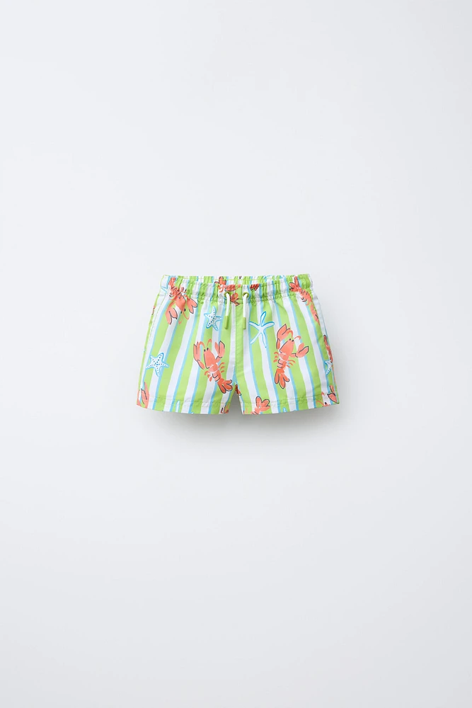 2-6 YEARS/ STAR AND LOBSTER SWIM SHORTS