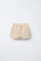 CROCHET STRAWBERRY KNIT SHORTS
