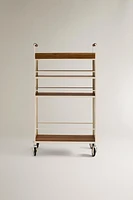 METAL AND WOOD STORAGE CART