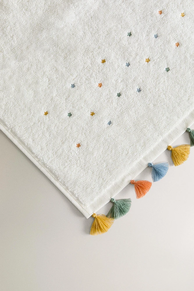 SERVIETTE DE BAIN ENFANT POMPONS