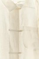 CHEMISE EN LIN 100 % À COL CROISÉ