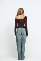 ASYMMETRIC NECKLINE TOP