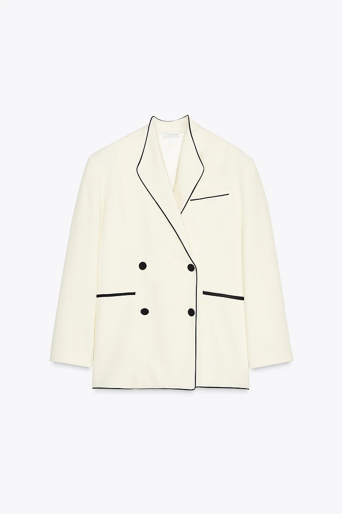 ZW COLLECTION CONTRAST TRIM BLAZER