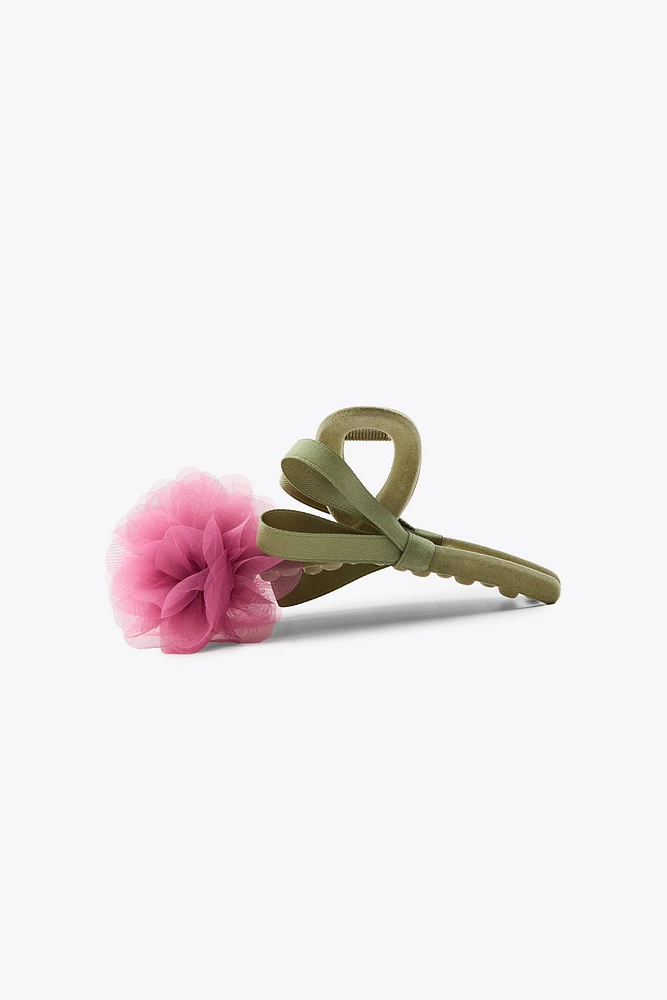 BARRETTE À CHEVEUX FLEUR ORGANZA