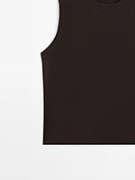 Sleeveless 100% cotton T-shirt