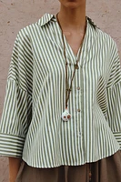 CHEMISE RAYURES MANCHES À REVERS