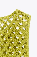 TOP EN MAILLE ET CROCHET À FRANGES