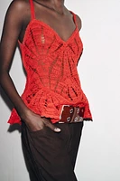 TOP PÉPLUM CROCHET