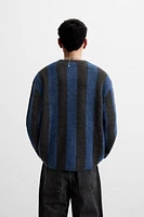 TEXTURED SWEATER WITH VERTICAL STRIPES